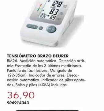 Coinfer Tensiómetro brazo beurer bm26 oferta