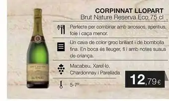 Plusfresc Corpinnat llopart brut nature reserva eco oferta
