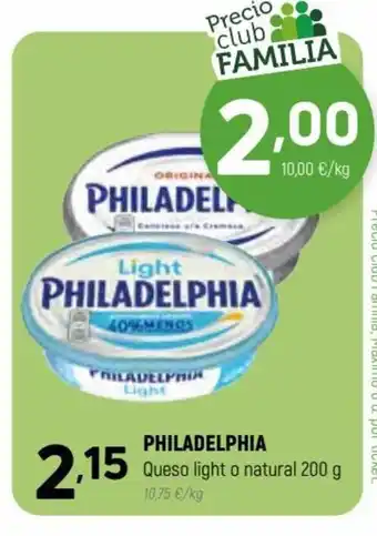 Coviran Philadelphia Queso light o natural 200 g. oferta