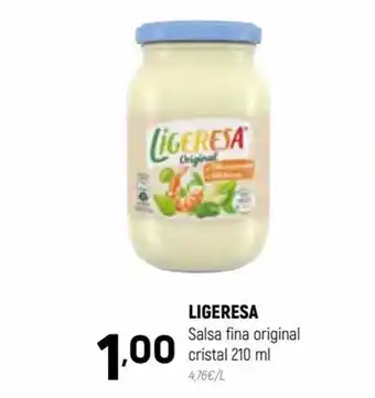 Coviran Ligeresa Salsa fina original cristal 210 ml. oferta