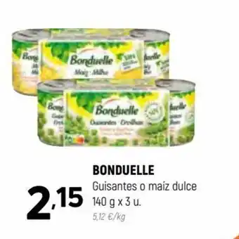 Coviran Bonduelle Guisantes o maiz dulce 140 g. x 3 u. oferta