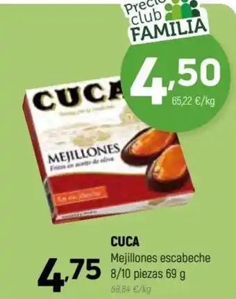 Coviran Cuca Mejillones escabeche 8/10 piezas 69 g. oferta