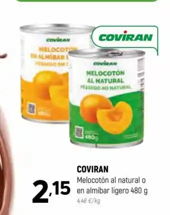 Coviran Coviran Melocotón al natural o en almibar ligero 480 g. oferta