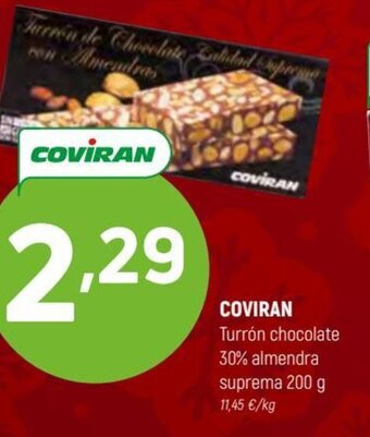 Coviran Coviran Turrón chocolate 30% almendra suprema 200 g. oferta
