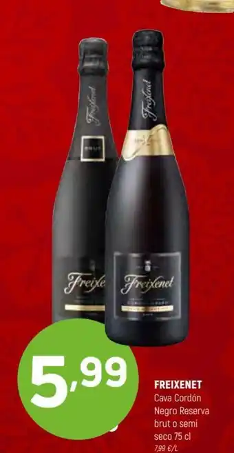 Coviran Freixenet Cava Cordon Negro Reserva brut o semi seco, 75 cl. oferta