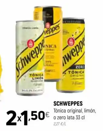 Coviran Schweppes Tónica Original, Limón o zero lata 33 cl. oferta