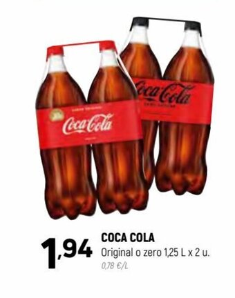 Coviran Coca cola original o zero 1,25 L x 2.u oferta