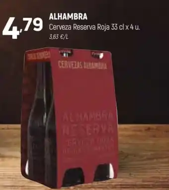 Coviran Alhambra Cerveza Reserva roja 33 cl.x 4 u, oferta