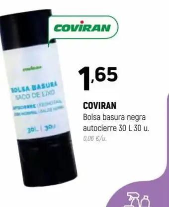 Coviran Coviran bolsa basura negra autocierre 30L. 30 u, oferta