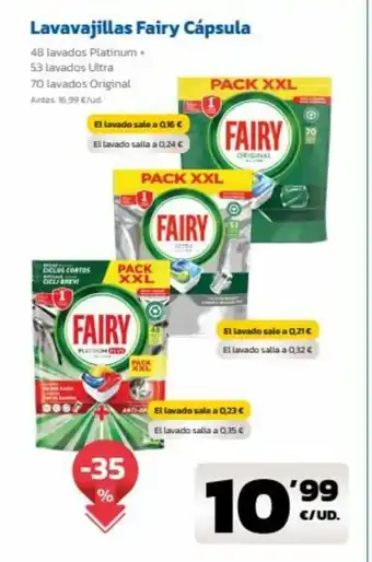 AhorraMas Lavavajillas Fairy Cápsula oferta