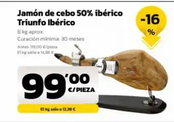 AhorraMas Jamón Cocido Paladinide cebo 50% Ibércio Triunfo Ibérico oferta