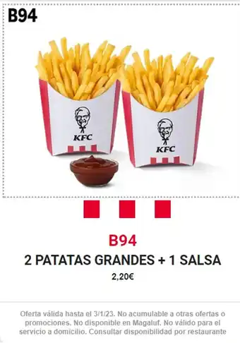 El Corte Inglés B94 2 Patatas Grandes + 1 Salsa oferta