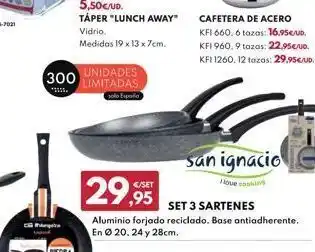 300 *. unidades limitadas solo españa 29,95 95 set: san ignacio i love cooking aluminio forjado reciclado. base antia