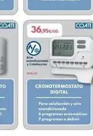 BricoCentro Coati aire acondicionado y calefacción 2006-4 36,95€/ud. 213223 coati cronotermostato digital para calefacción y aire oferta