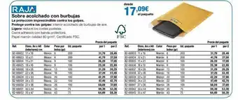 Staples Kalamazoo Raja sobre acolchado con burbujas la protección imprescindible contra los golpes. protege contra los golpes: interior acol oferta