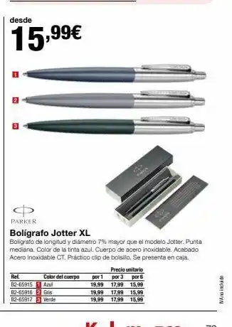 Staples Kalamazoo Bolígrafos parker oferta