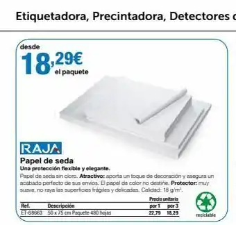 Staples Kalamazoo Desde 18,29€ el paquete raja papel de seda una protección flexible y elegante. papel de seda sin claro. atractivo: aport oferta
