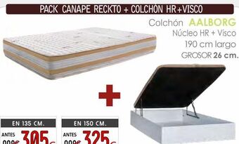 Atrapamuebles Pack canape reckto + colchón hr + visco oferta