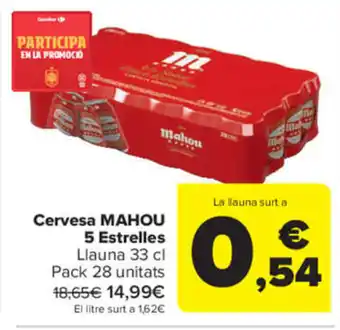 Carrefour Cervesa Mahou 5 Estrelles 33 cl. oferta