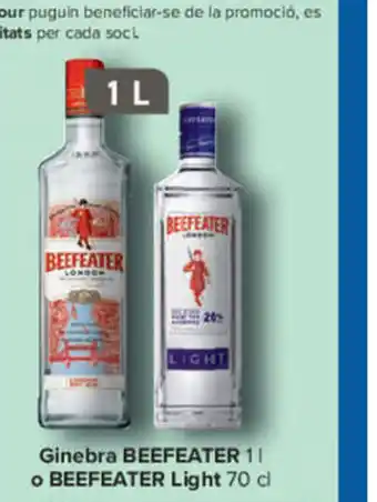 Carrefour Ginebra Beefeater o Beerfeater Light 70 cl. oferta