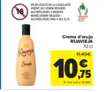 Carrefour Crema d'orujo Ruavieja 70 cl. oferta