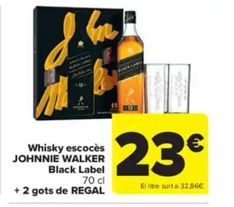Carrefour Whisky Escocés Johnie Walker Double Black Label +2 gots de Regal oferta