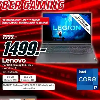 MediaMarkt Portátil gaming lenovo oferta
