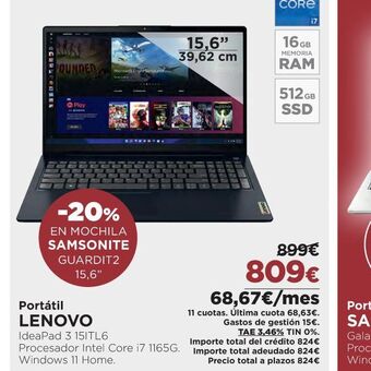 El Corte Inglés Portátil lenovo oferta