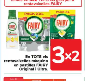 Carrefour En TOTS els Rentavaixelles máquina en pastilles Fairy Original i Ultra oferta
