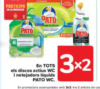 Carrefour En TOTS els discos actius WC i netejadors Liquids Pato WC oferta