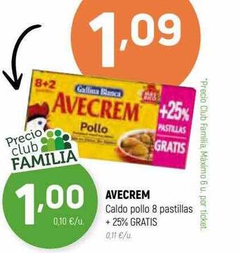 Coviran Avecrem caldo pollo 8 pastillas oferta