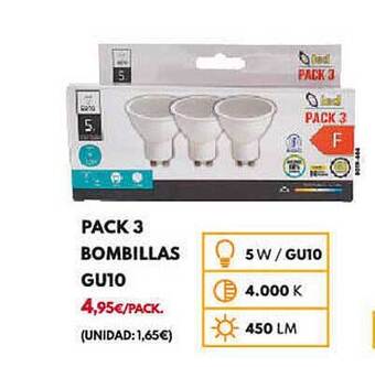 BricoCentro Pack 3 bombillas gu10 oferta