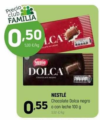 Coviran Nestlé chocolate dolca negro o con leche oferta