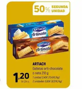 Coviran 50% segunda unidad artiach galletas arti-chocolate o nata oferta
