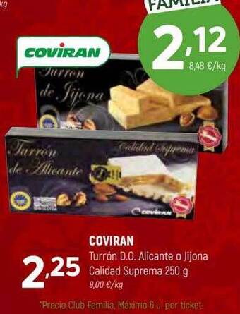 Coviran Coviran turrón d.o. alicante o jijona calidad suprema oferta