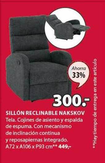 JYSK Sillón reclinable nakskov oferta
