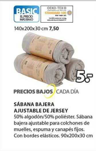 JYSK Sábana bajera ajustable de jersey oferta