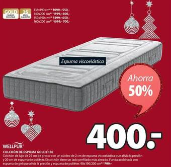 JYSK Wellpur colchón de espuma gold f150 oferta