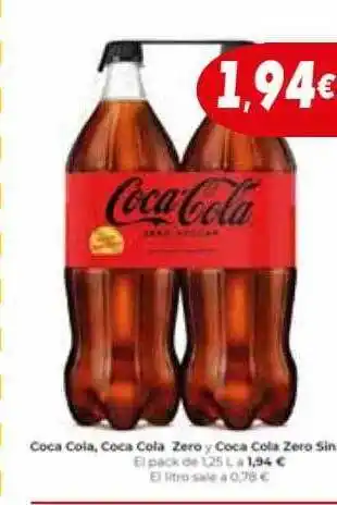Proxi Coca cola, cola cola zero, y coca cola zero sin oferta