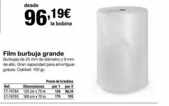 Staples Kalamazoo Film burbuja grande oferta