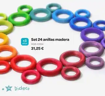Dideco Set 24 anillas madera oferta