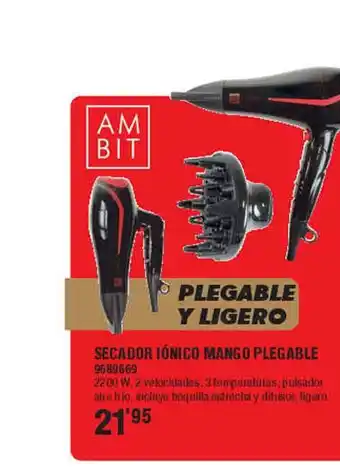 Optimus Secador iónico mango plegable oferta