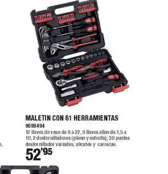 Optimus Maletin con 61 herramientas oferta