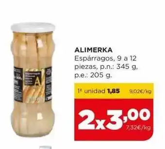 Alimerka Alimerka espárragos 9 a 12 oferta