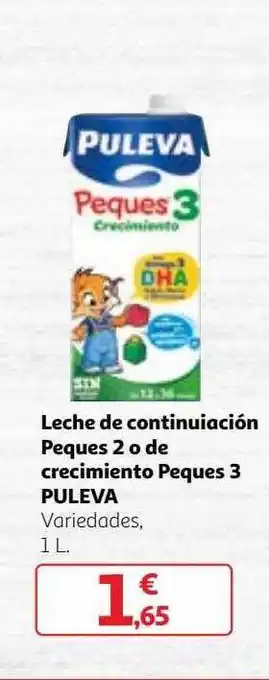 Alcampo Leche de continuación peques 2 o de crecimiento peques 3 puleva oferta
