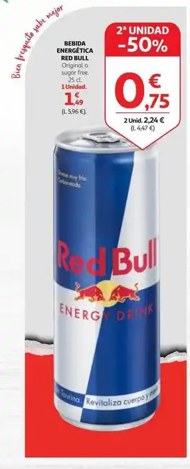 Alcampo 2a unidad -50% bebida energética red bull oferta