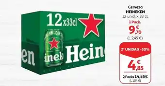 Alcampo 2a unidad -50% cerveza heineken oferta