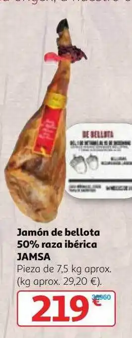 Alcampo Jamón de bellota 50% raza ibérica jamsa oferta
