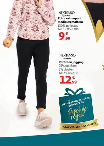 Alcampo Inextenso polar estampado media cremallera pantalón jogging oferta