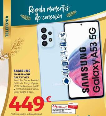 Alcampo Samsung smartphone galaxy a53 oferta